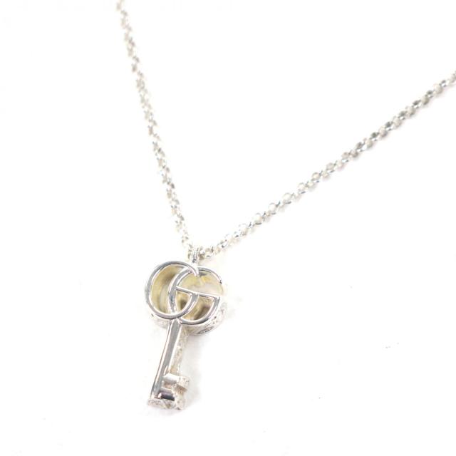 極美品▼GUCCI グッチ 627757 AG925 ダブルGキー チェーン ネックレス シルバー 箱・保存袋付き 伊製 総重量6.6g レディース 定価66000円