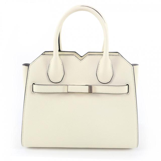 未使用品☆Valextra ヴァレクストラ ２ハンドル ミラノバッグ ミニ レザー 2WAY ショルダーバッグ ハンドバッグ アイボリー 定価693000円