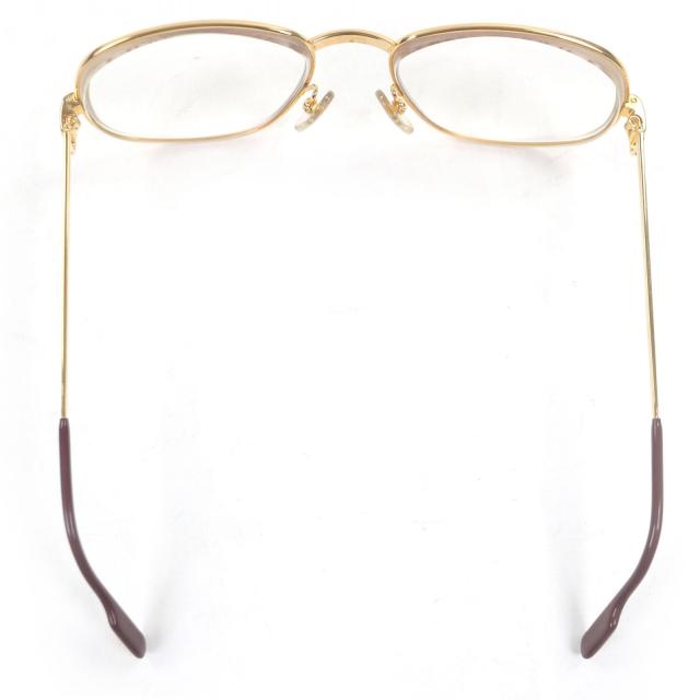 良品□Cartier カルティエ ヴィンテージ 2Cデコール トリニティ メガネ 眼鏡 アイウェア ゴールド ボルドー 56□18 度入り フランス製_4