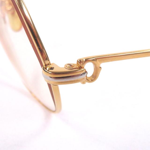 良品□Cartier カルティエ ヴィンテージ 2Cデコール トリニティ メガネ 眼鏡 アイウェア ゴールド ボルドー 56□18 度入り フランス製_6