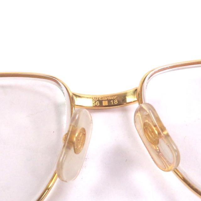 良品□Cartier カルティエ ヴィンテージ 2Cデコール トリニティ メガネ 眼鏡 アイウェア ゴールド ボルドー 56□18 度入り フランス製_8
