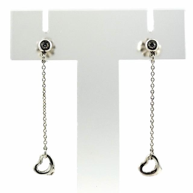 極美品◇TIFFANY&amp;Co. ティファニー エルサペレッティ バイザヤード AG925 ダイヤモンド1P 枠直径2.6mm 両耳用 ピアス シルバー 重量1.4g