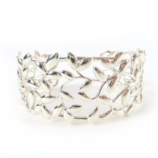 極美品☆TIFFANY&amp;Co. ティファニー パロマ・ピカソ オリーブ リーフ カフ AG925 現行品 バングル シルバー 重量31.7g 定価189200円