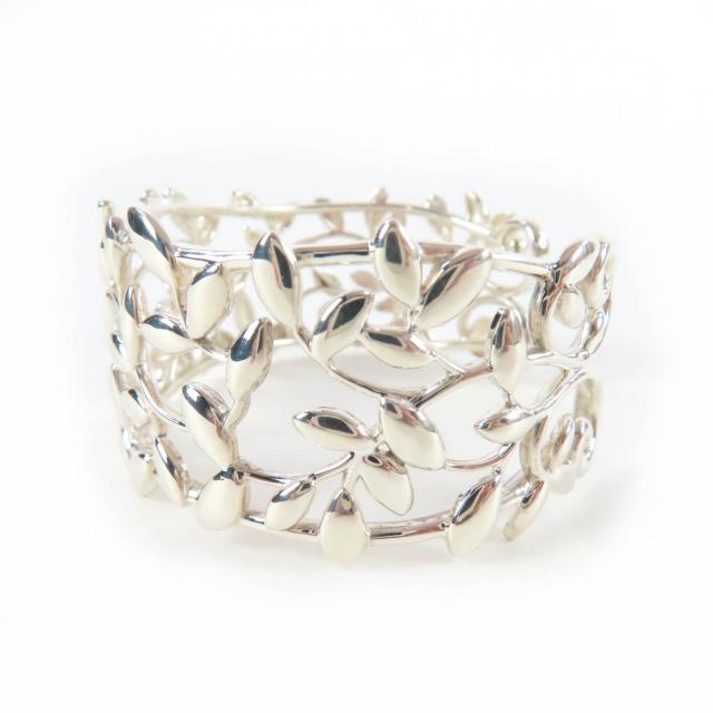 極美品☆TIFFANY&amp;Co. ティファニー パロマ・ピカソ オリーブ リーフ カフ AG925 現行品 バングル シルバー 重量31.7g 定価189200円_1