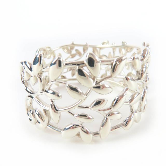 極美品☆TIFFANY&amp;Co. ティファニー パロマ・ピカソ オリーブ リーフ カフ AG925 現行品 バングル シルバー 重量31.7g 定価189200円_3