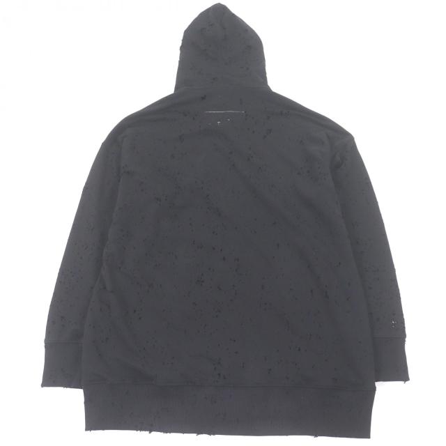 極美品□MM6 Maison Margiela エムエムシックス メゾンマルジェラ S62GU0113 デストロイ加工 オーバーサイズ ジップパーカー S 正規品_3