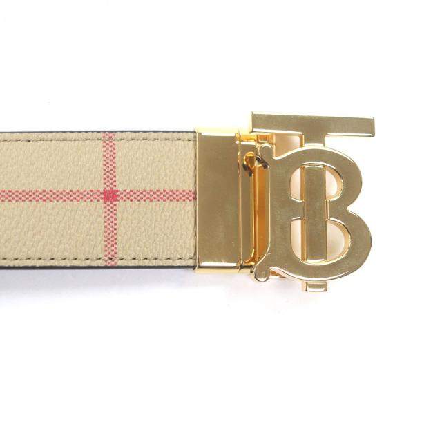 Burberry ゴールド、シルバー、バックルリバーシブルノバチェック