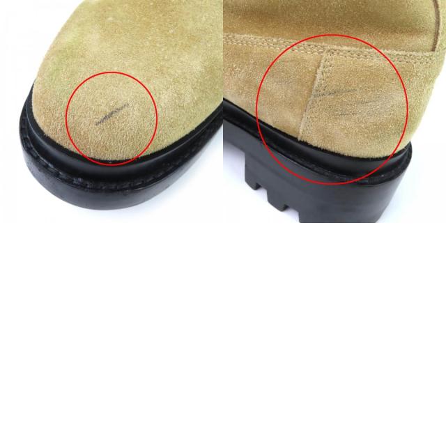 美品△HERMES エルメス Fair フェア レザー使い レースアップ ムートン アンクルブーツ ショートブーツ ベージュ 44 保存袋付 イタリア製_9