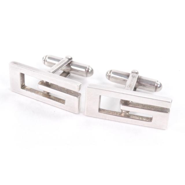 良品□GUCCI グッチ SV925 Gスクエア アクセサリー カフスボタン カフリンクス シルバー 箱・保存袋付き イタリア製 総重量11.57g メンズ