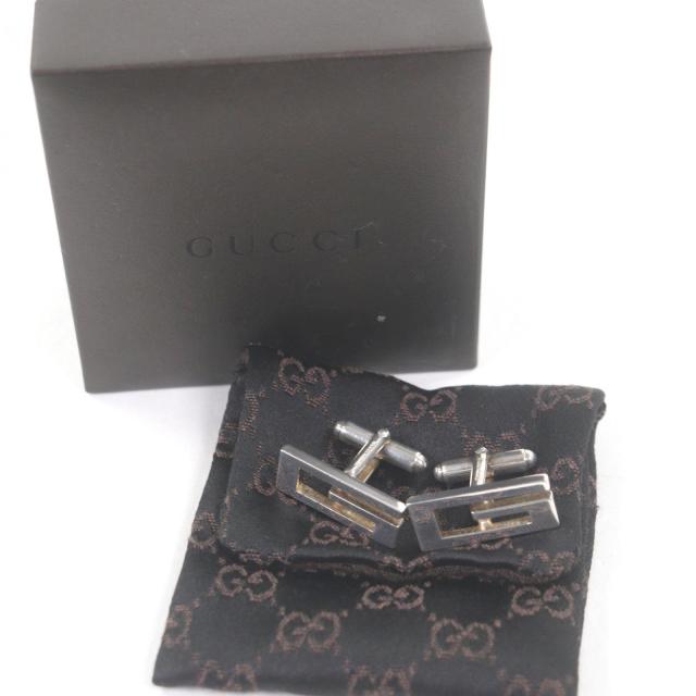 良品□GUCCI グッチ SV925 Gスクエア アクセサリー カフスボタン カフリンクス シルバー 箱・保存袋付き イタリア製 総重量11.57g メンズ_1