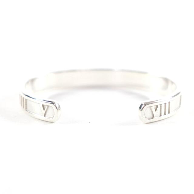 極美品★TIFFANY&amp;Co. ティファニー 925 アトラス オープン バングル ブレスレット シルバー イタリア製 重量22.2g レディース_2