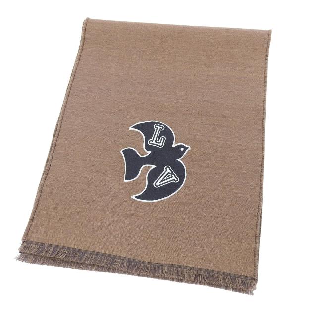 極美品▲LOUIS VUITTON ルイヴィトン 2022年製 M77942 エシャルプ・LV ハーモニー フリンジ付 マフラー ブラウン 箱付き 伊製 レディース