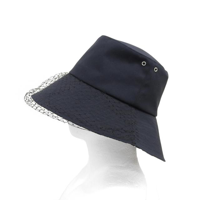 極美品▲Christian Dior クリスチャンディオール 95TDD924G130 Teddy-D ベール付き ワイドブリム ボブハット 57 正規品　_1