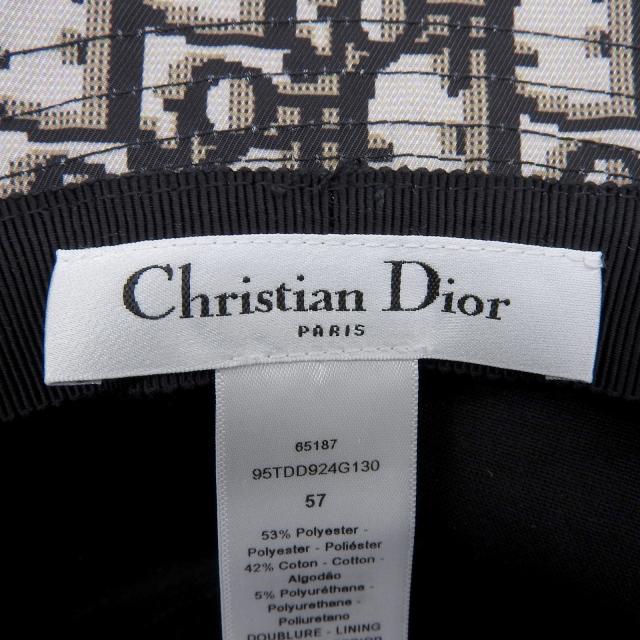 極美品▲Christian Dior クリスチャンディオール 95TDD924G130 Teddy-D ベール付き ワイドブリム ボブハット 57 正規品　_6