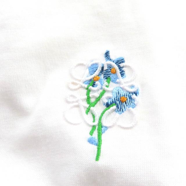 未使用品★LOEWE ロエベ S359Y22X97 コットン100％ アナグラム フラワー刺繍 クルーネック 半袖Ｔシャツ ホワイト M 正規品 レディース_4