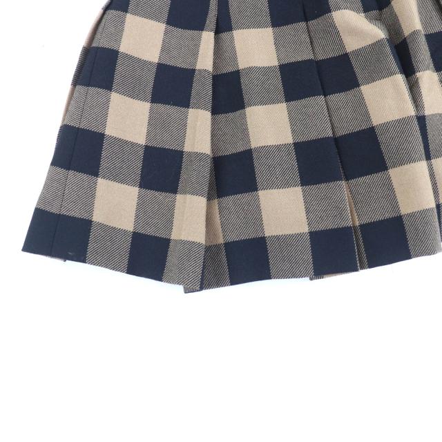 極美品★Christian Dior クリスチャンディオール 041P17A1184 ウール100％ ベルト付 ブロックチェック柄 キュロットスカート 42 正規品_4
