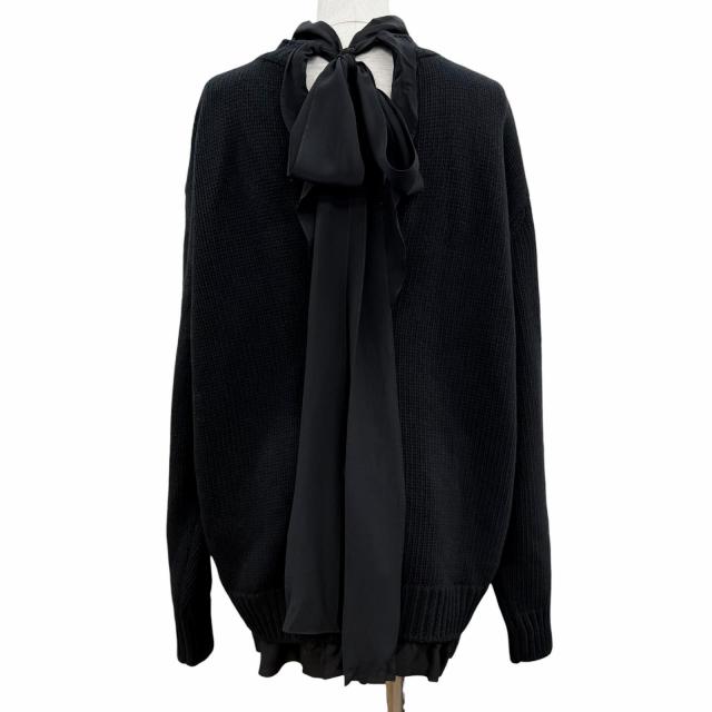 【美品】GUCCI グッチ カシミヤ100% ニット セーター ブラック　 L GUCCI セーター S カシミア100% 黒 GUCCIカシミヤ＆シルク セーター