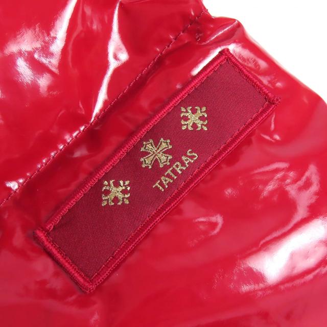 極美品△TATRAS タトラス 20AW LTLA20A4173 ロゴワッペン エコファー・フード付 エナメル ダウンジャケット レッド 04 正規品 レディース_6
