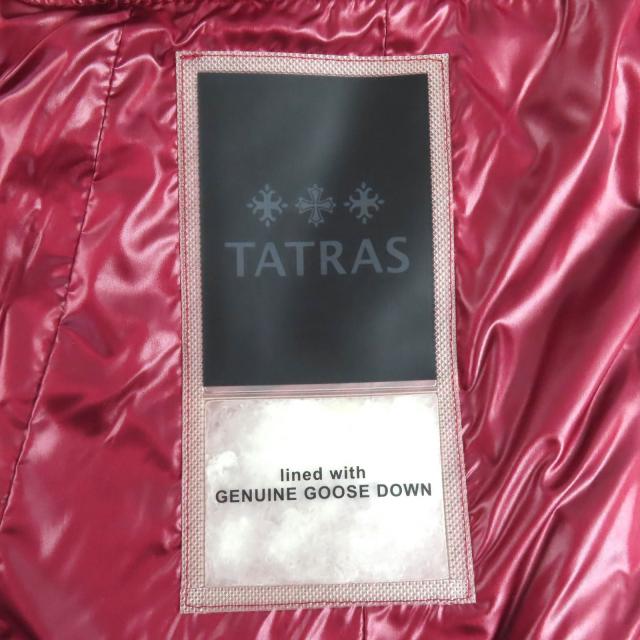 極美品△TATRAS タトラス 20AW LTLA20A4173 ロゴワッペン エコファー・フード付 エナメル ダウンジャケット レッド 04 正規品 レディース_8