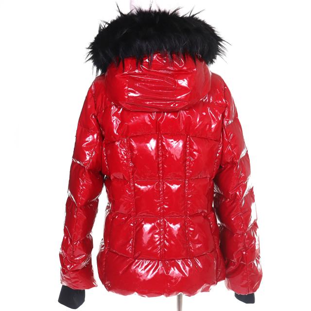 極美品△TATRAS タトラス 20AW LTLA20A4173 ロゴワッペン エコファー・フード付 エナメル ダウンジャケット レッド 04 正規品 レディース_2