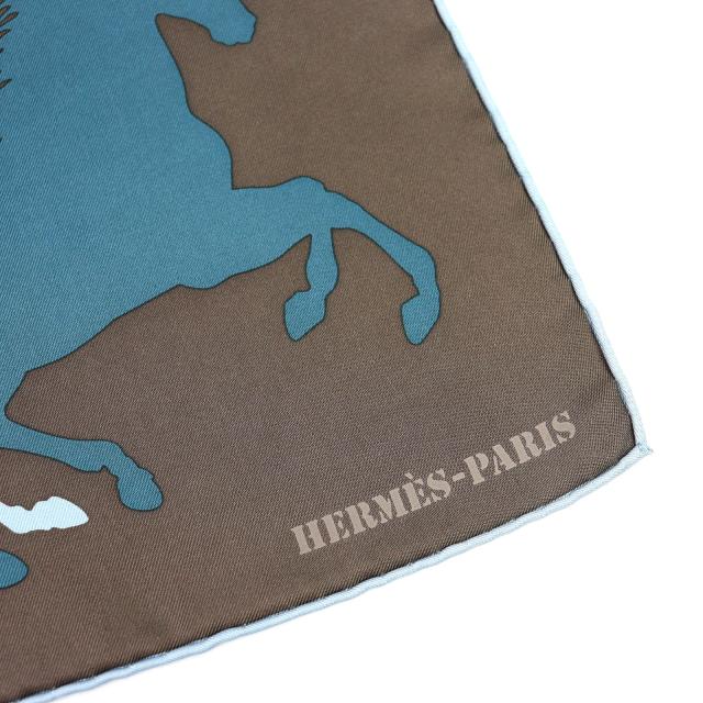 極美品△HERMES エルメス EX LIBRIS EN CAMOUFLAGE エクスリブリスのカモフラージュ シルク100％ カレ90 スカーフ マルチカラー 箱付き_4