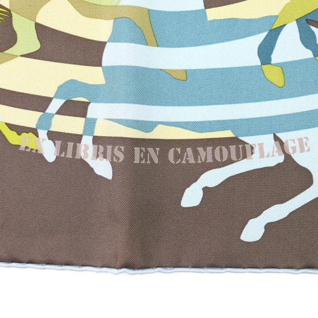 極美品△HERMES エルメス EX LIBRIS EN CAMOUFLAGE エクスリブリスのカモフラージュ シルク100％ カレ90 スカーフ マルチカラー 箱付き_3