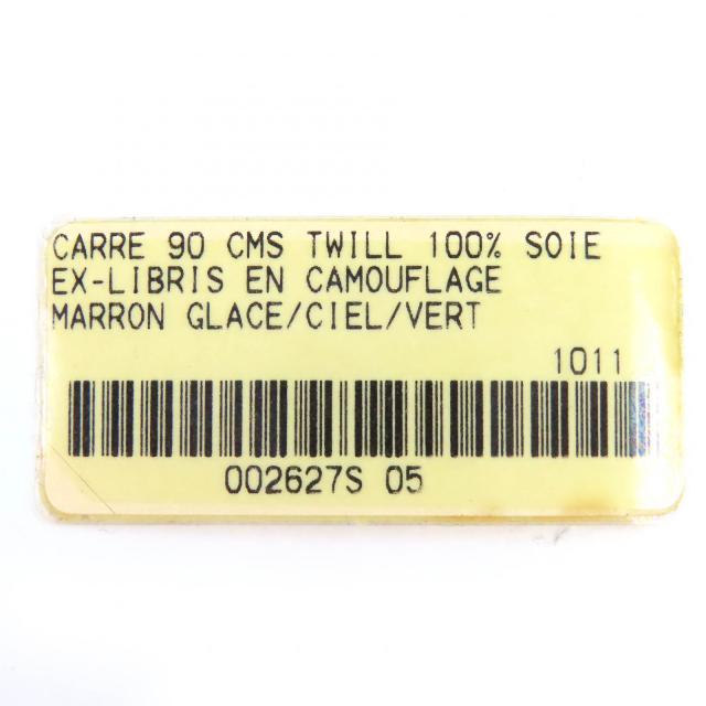 極美品△HERMES エルメス EX LIBRIS EN CAMOUFLAGE エクスリブリスのカモフラージュ シルク100％ カレ90 スカーフ マルチカラー 箱付き_6