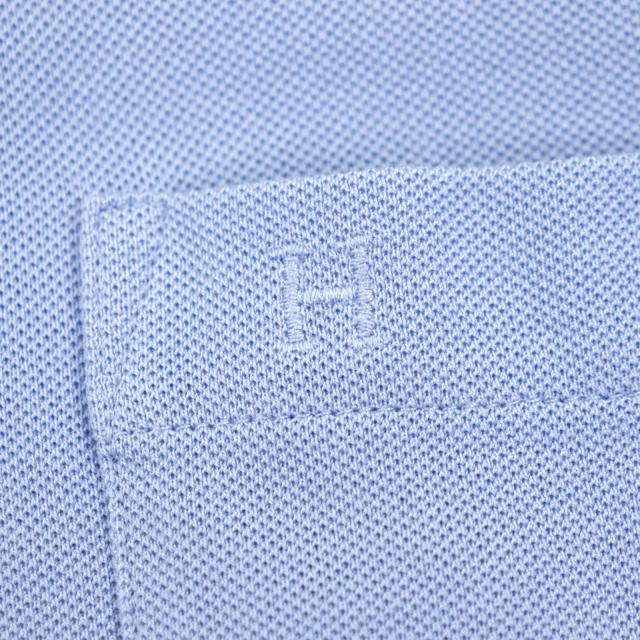 美品▼HERMES エルメス 23SS コットン100% Hロゴ刺繍 ポケット付 ショートスリーブ 半袖ポロシャツ パープル M イタリア製 正規品 メンズ_4