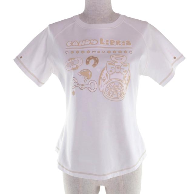 極美品★HERMES エルメス 25SS 5H4630DC コットン100％ micro cartiglio キャンディリブリス 半袖Ｔシャツ ホワイト 38 フランス製