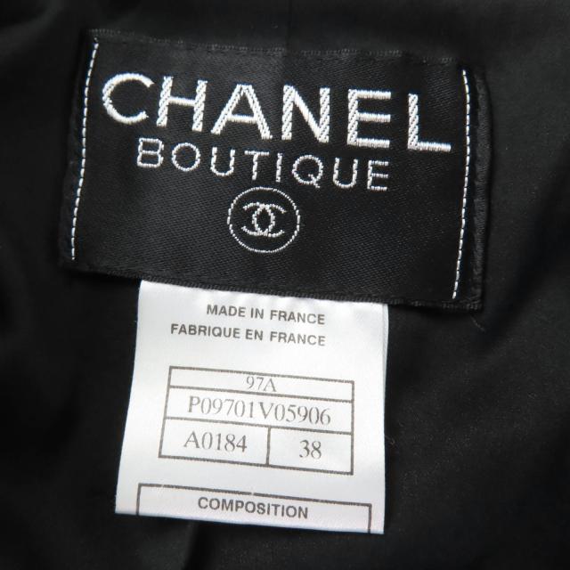 極美品☆CHANEL シャネル ヴィンテージ 97A P09701V05906 ココボタン ツイード ジャケット スカート セットアップ 38 フランス製 正規品_8
