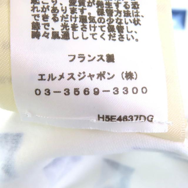 極美品△HERMES エルメス 25SS 5E4637DG Clou Medor Interlock クル メドール インターロック ブランセル 半袖Ｔシャツ 白 青 38 正規品