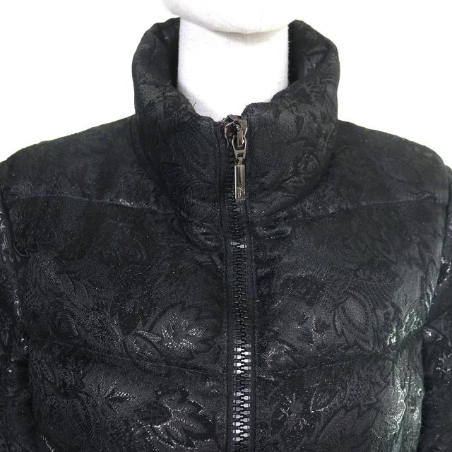 美品△MONCLER モンクレール SARIETTE セリッテ フラワージャガード スタンドカラー ダウンジャケット ブラック 4 レディース_3