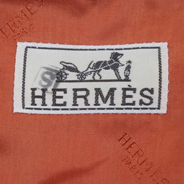 美品▼HERMES エルメス カシミヤ100% ツイード シングルジャケット ブレザー テーラードジャケット オレンジ 48 イタリア製 メンズ_5