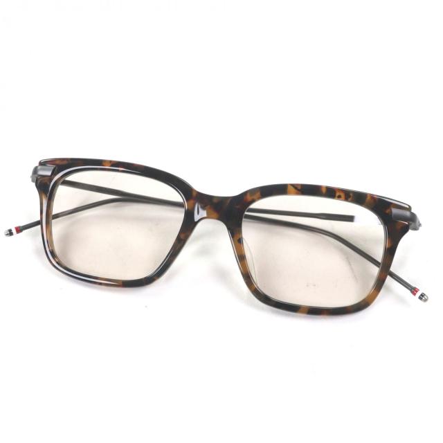 極美品▼THOM BROWNE トムブラウン TB-701-B マーブル柄 カラーレンズ メガネ 眼鏡 アイウェア ブラウン ガンメタリック 49□19-150 度入