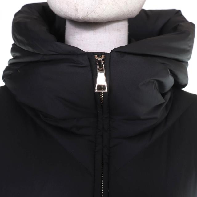 極美品☆MONCLER モンクレール 24-25AW BROSSE ロゴワッペン・フード・ベルト付 ダウンジャケット ブラック 2 正規品 レディース_3
