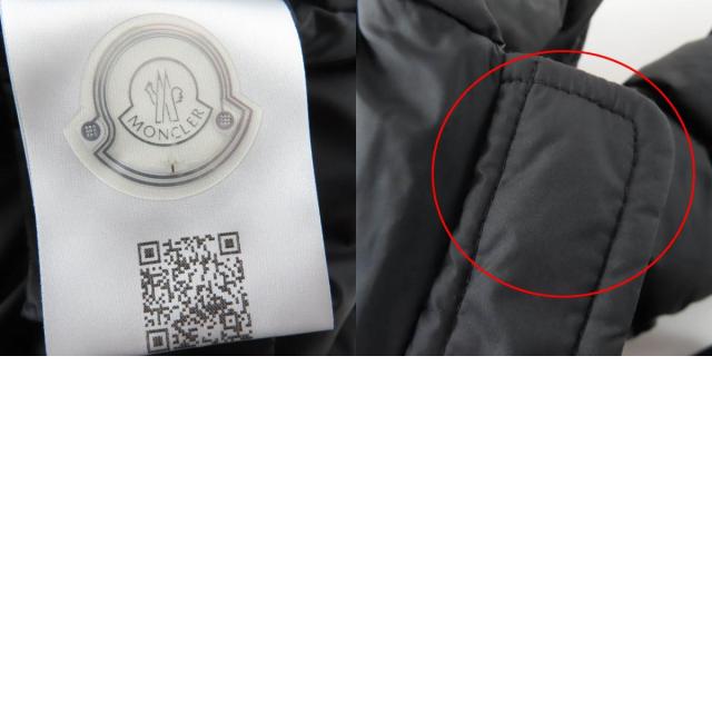 極美品☆MONCLER モンクレール 24-25AW BROSSE ロゴワッペン・フード・ベルト付 ダウンジャケット ブラック 2 正規品 レディース_9