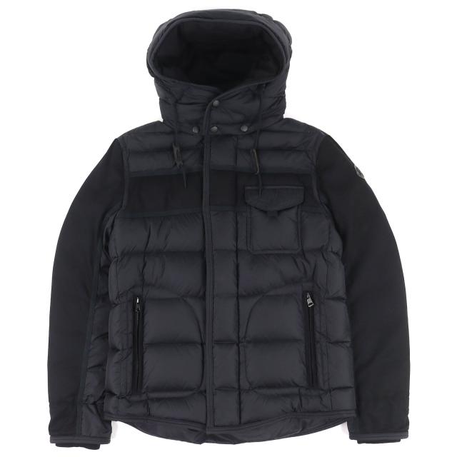 美品△MONCLER モンクレール RYAN ライアン レザーロゴワッペン ウール 