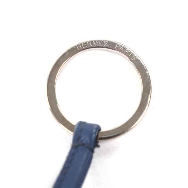 【ドンドン見直し】良品▼HERMES エルメス カルメン レザー フリンジ キーホルダー バッグチャーム ネイビー オレンジ 箱付 仏製 メンズ_4