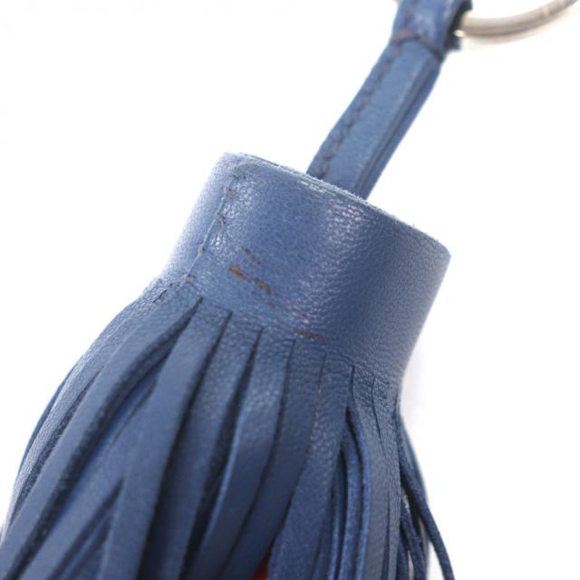 【ドンドン見直し】良品▼HERMES エルメス カルメン レザー フリンジ キーホルダー バッグチャーム ネイビー オレンジ 箱付 仏製 メンズ_7