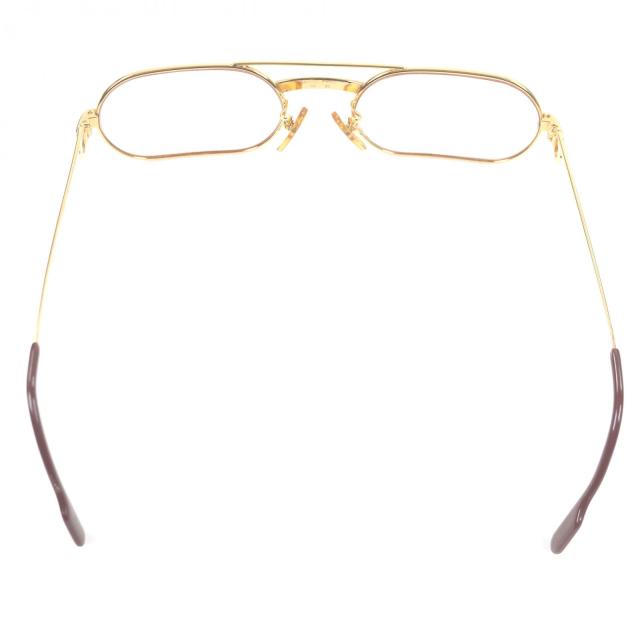 良品□Cartier カルティエ トリニティ ツーブリッジ メガネ 眼鏡 アイウェア ゴールド ボルドー 55□20-140 度入り フランス製 メンズ