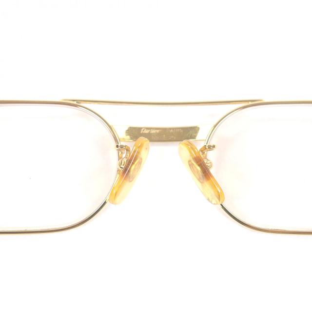 良品□Cartier カルティエ トリニティ ツーブリッジ メガネ 眼鏡 アイウェア ゴールド ボルドー 55□20-140 度入り フランス製 メンズ