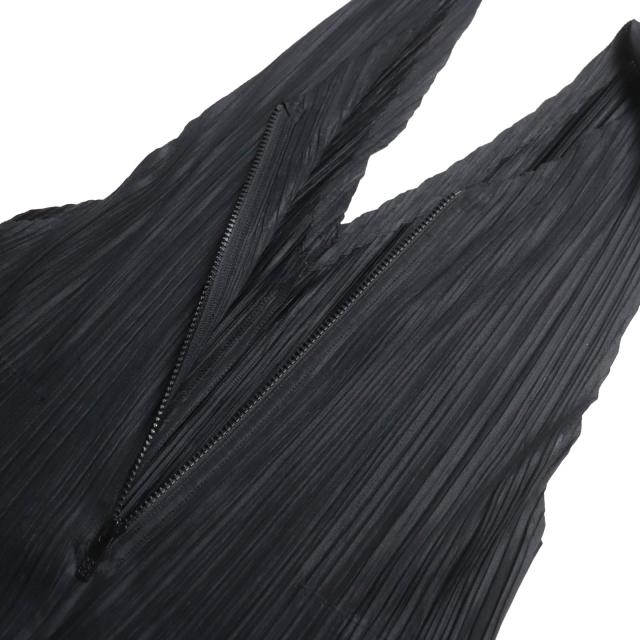 美品△PLEATS PLEASE プリーツプリーズ イッセイミヤケ PP53-JI404 フロントジップ Vネック サロペット ツナギ オールインワン 3 正規品_3