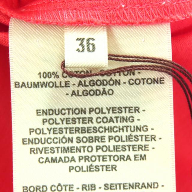 未使用品△HERMES エルメス 25SS 5E4647DA カルトゥッシュ Canoe micro コットン100％ クルーネック 半袖Ｔシャツ レッド系 36 正規品