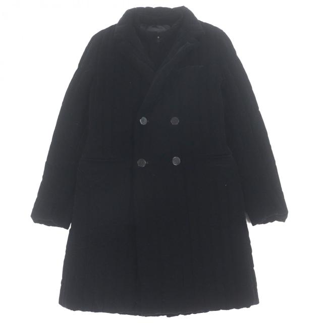 美品/現行タグ エンポリオアルマーニ ベロア襟 ピーコート 最高級黒タグ 48 極美品▽EMPORIO ARMANI エンポリオ アルマーニ 黒タグ レイヤード