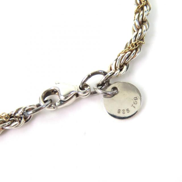 美品△TIFFANY&Co. ティファニー ツイストコンビ 925 K18 ネックレス アクセサリー シルバー ゴールド 重量14.6g レディース_3