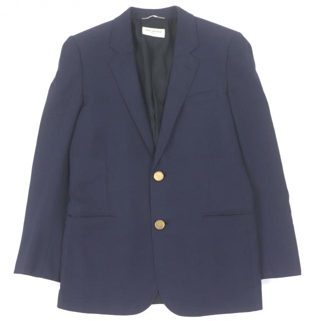 美品▼SAINT LAURENT PARIS サンローランパリ ヴィンテージ 2013年製 329983 エディ期 金ボタン 紺ブレザー テーラードジャケット 正規品