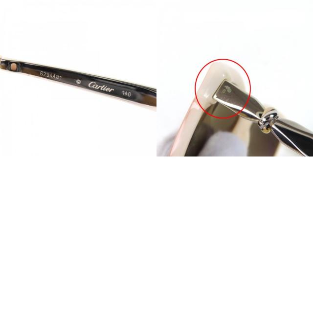 良品△Cartier カルティエ T8201067 レディ トリニティ ロゴ サングラス アイウェア ペールピンク 140 フランス製 レディース_9