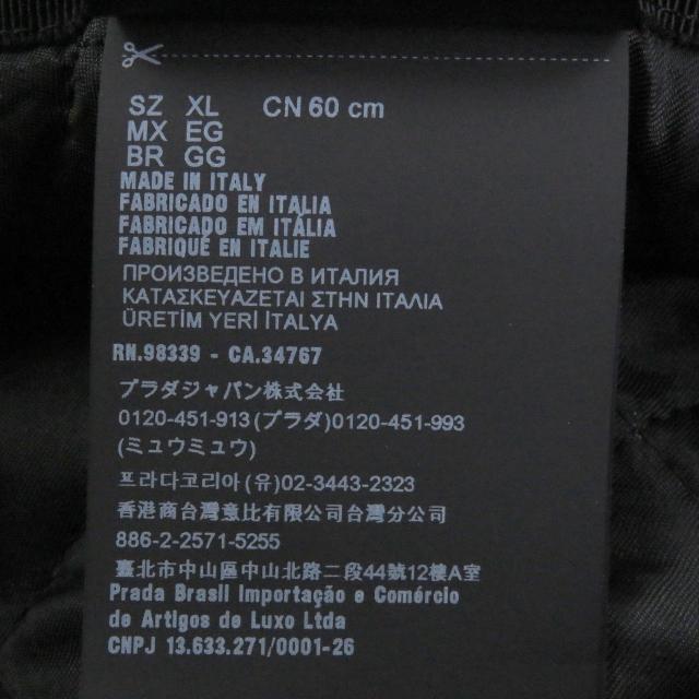 極美品□PRADA プラダ 2023年製 2HC137 シープスキン染ファー トライアングルロゴ バケットハット ブラック XL イタリア製 正規品 メンズ_6