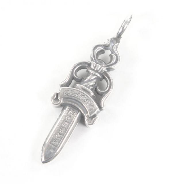 美品□CHROME HEARTS クロムハーツ DOUBLE DAGGER　ダブルダガー ペンダント ネックレストップ　SV925  保存袋付き 総重量22.1g メンズ