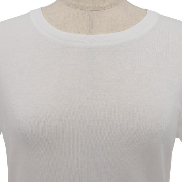 極美品▲CELINE セリーヌ 2X45C671Q コットン100％ トリオンフ刺繍 クルーネック 半袖Ｔシャツ 白 XS イタリア製 正規品 レディース_1